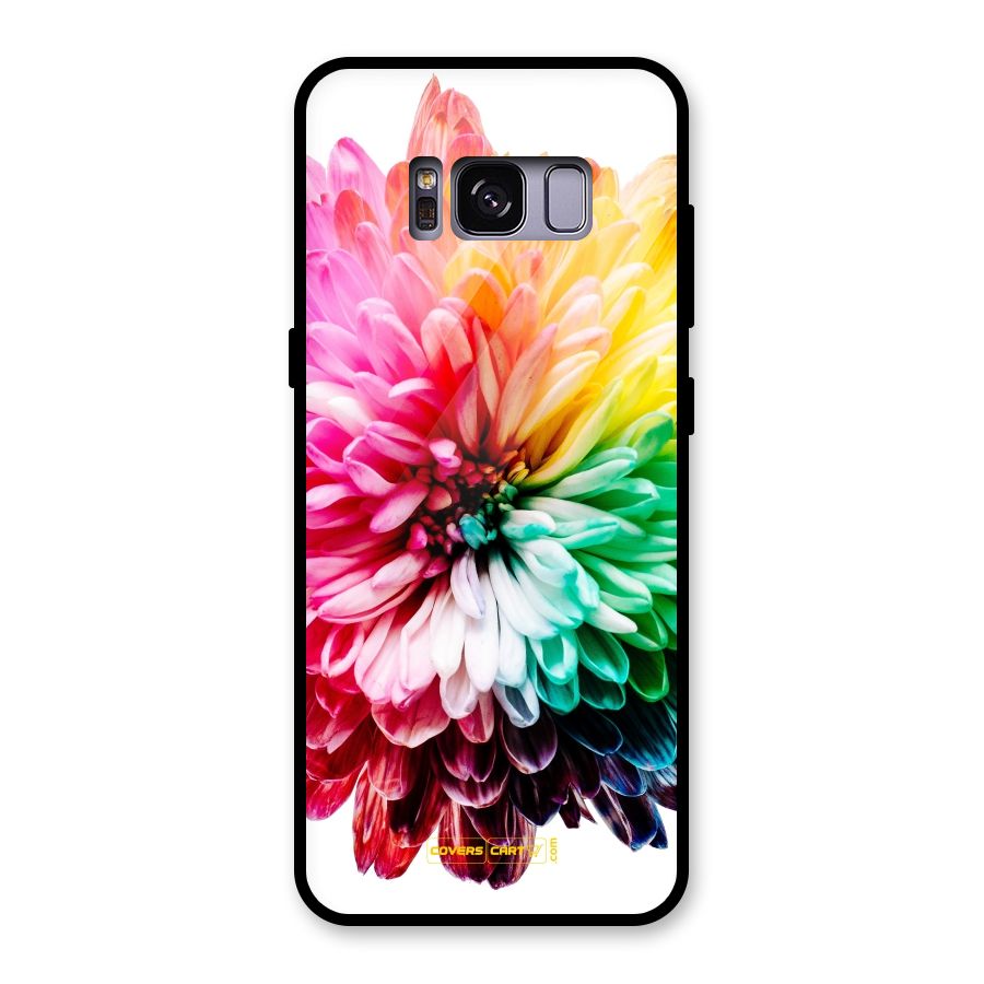 Colorful Flower Glass Back Case for Galaxy S8