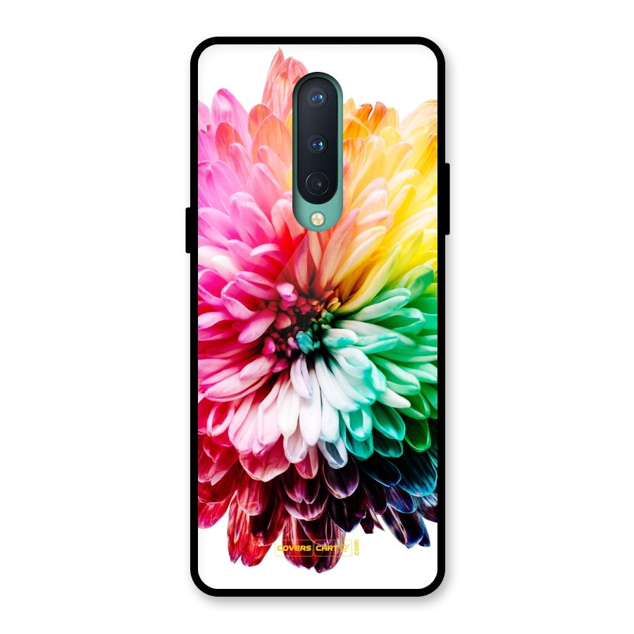Colorful Flower Glass Back Case for OnePlus 8