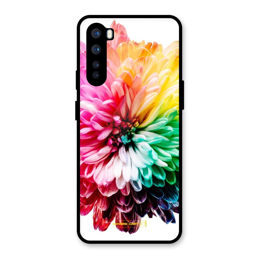 Colorful Flower Glass Back Case for OnePlus Nord