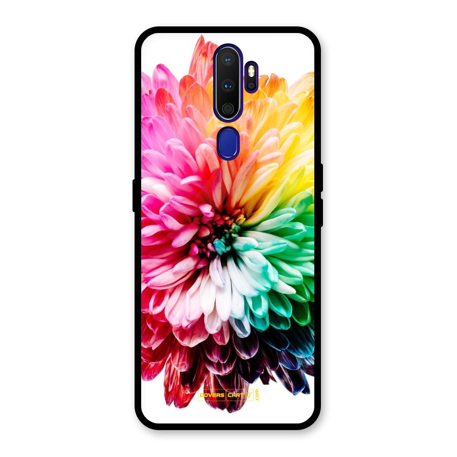Colorful Flower Glass Back Case for Oppo A9 (2020)