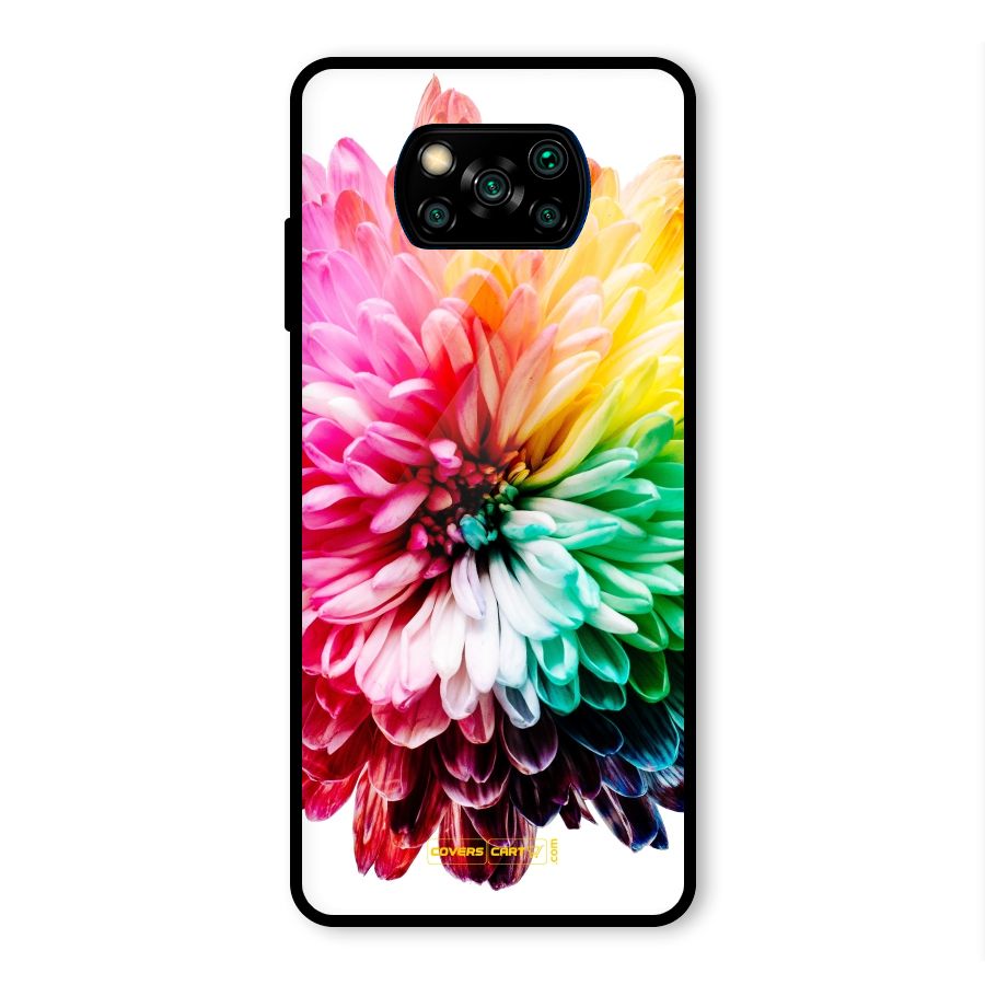 Colorful Flower Glass Back Case for Poco X3 Pro