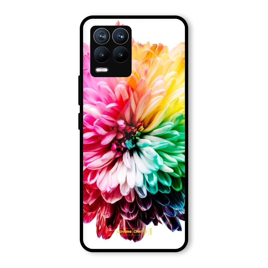 Colorful Flower Glass Back Case for Realme 8
