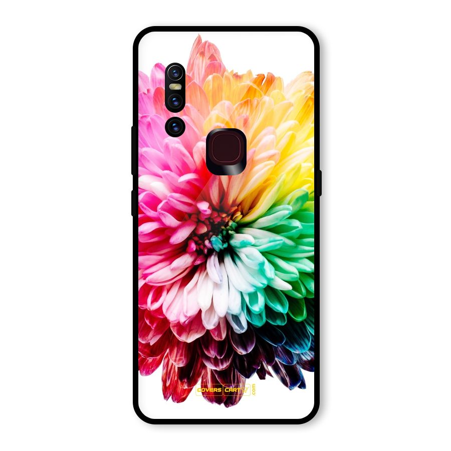 Colorful Flower Glass Back Case for Vivo V15