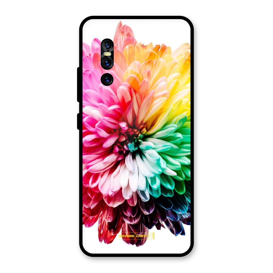 Colorful Flower Glass Back Case for Vivo V15 Pro