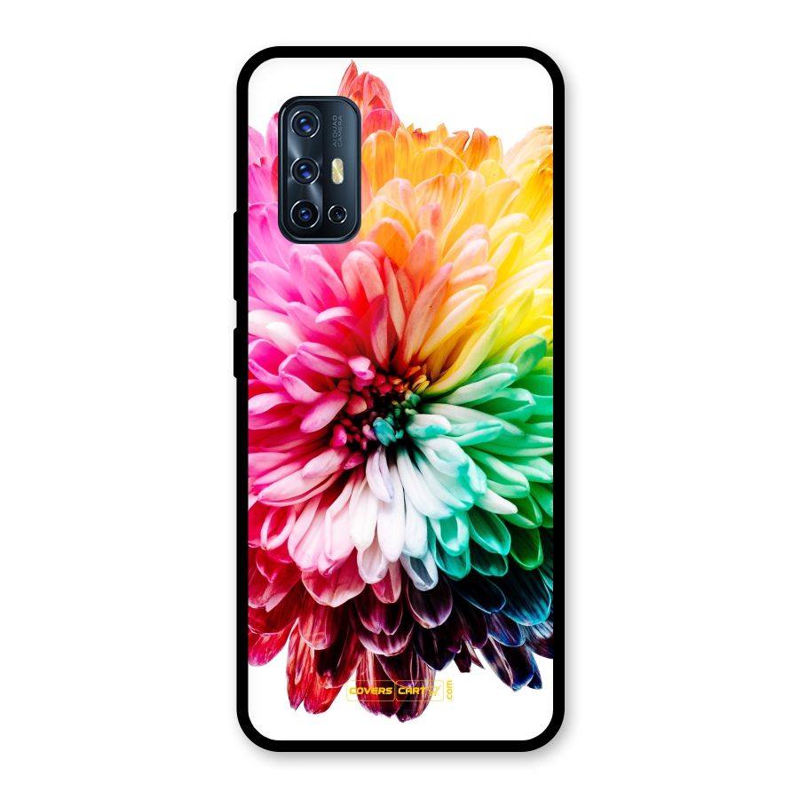 Colorful Flower Glass Back Case for Vivo V17