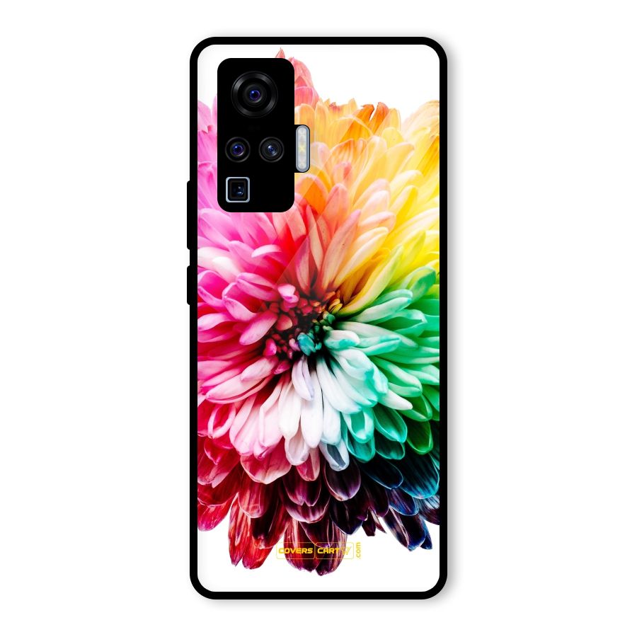 Colorful Flower Glass Back Case for Vivo X50 Pro