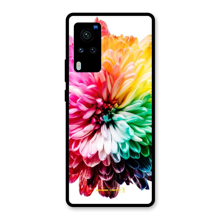 Colorful Flower Glass Back Case for Vivo X60 Pro