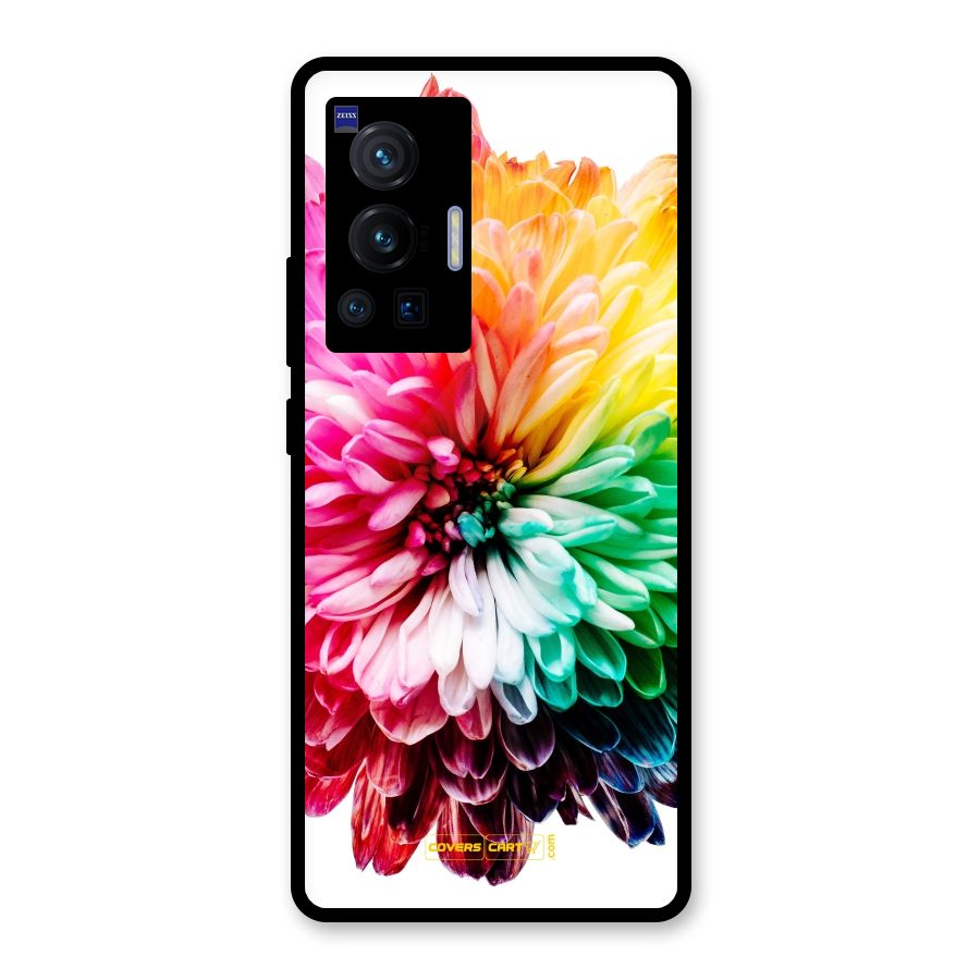 Colorful Flower Glass Back Case for Vivo X70 Pro
