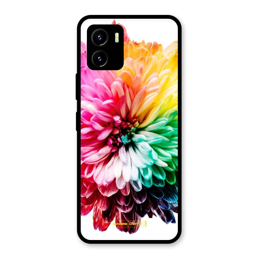 Colorful Flower Glass Back Case for Vivo Y15s
