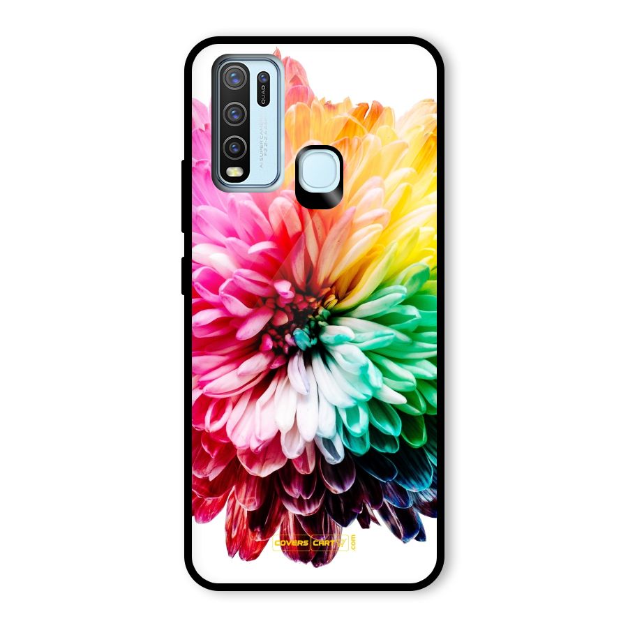 Colorful Flower Glass Back Case for Vivo Y50