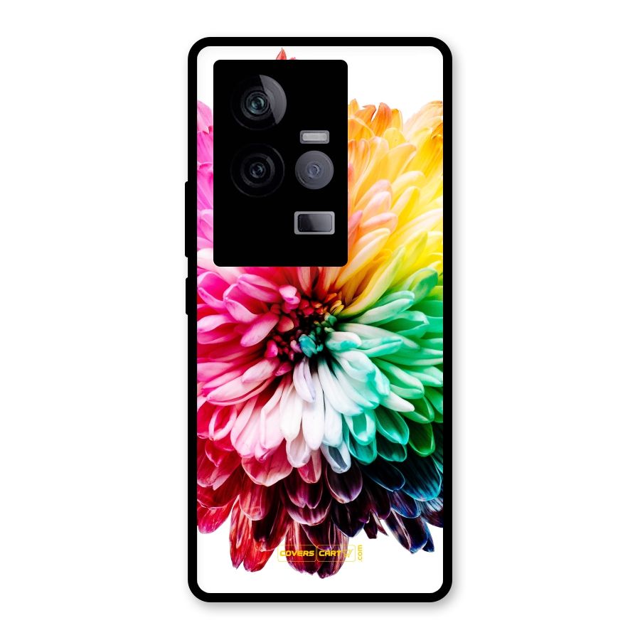 Colorful Flower Glass Back Case for Vivo iQOO 11 5G