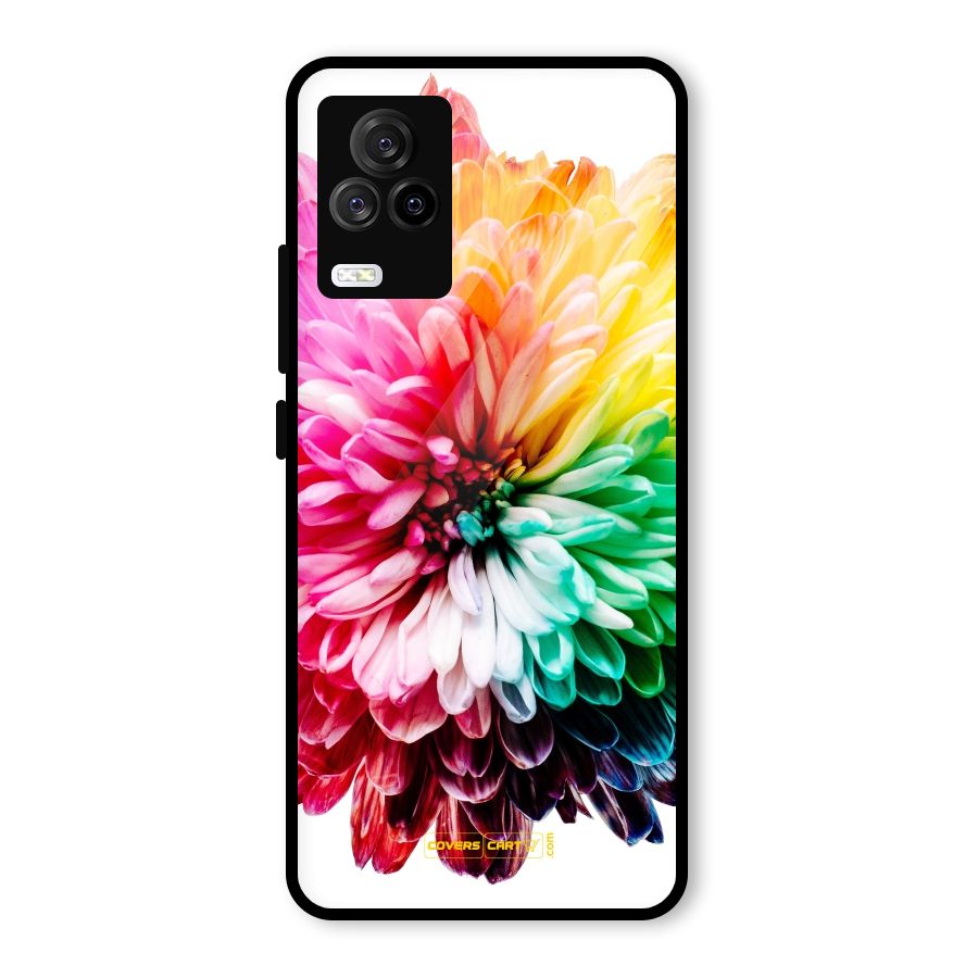 Colorful Flower Glass Back Case for Vivo iQOO 7 Legend 5G