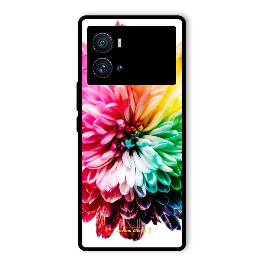 Colorful Flower Glass Back Case for Vivo iQOO 9 Pro