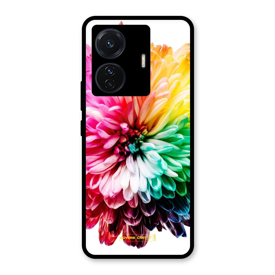 Colorful Flower Glass Back Case for Vivo iQOO Z6 Pro