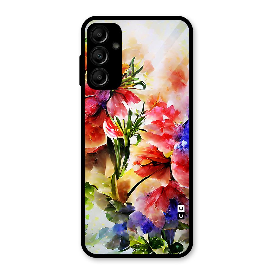 Colorful Flowers Fine Art Glass Back Case for Galaxy A14 5G
