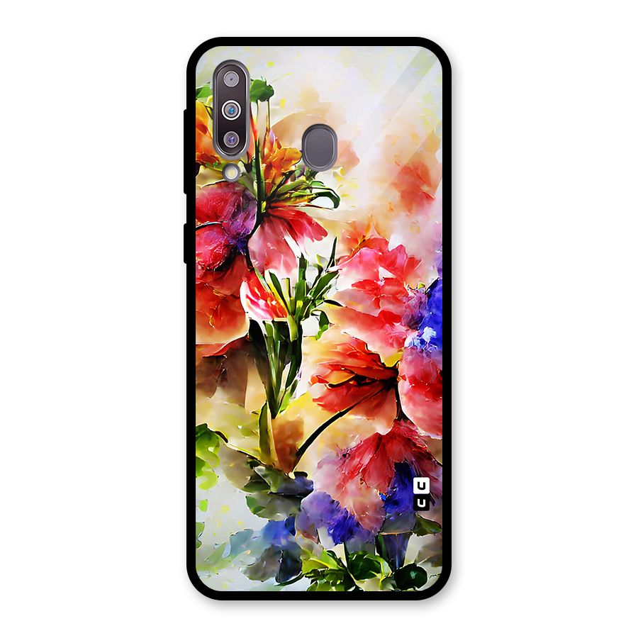 Colorful Flowers Fine Art Glass Back Case for Galaxy M30