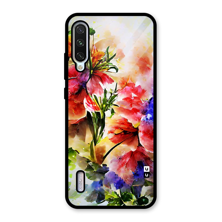 Colorful Flowers Fine Art Glass Back Case for Mi A3