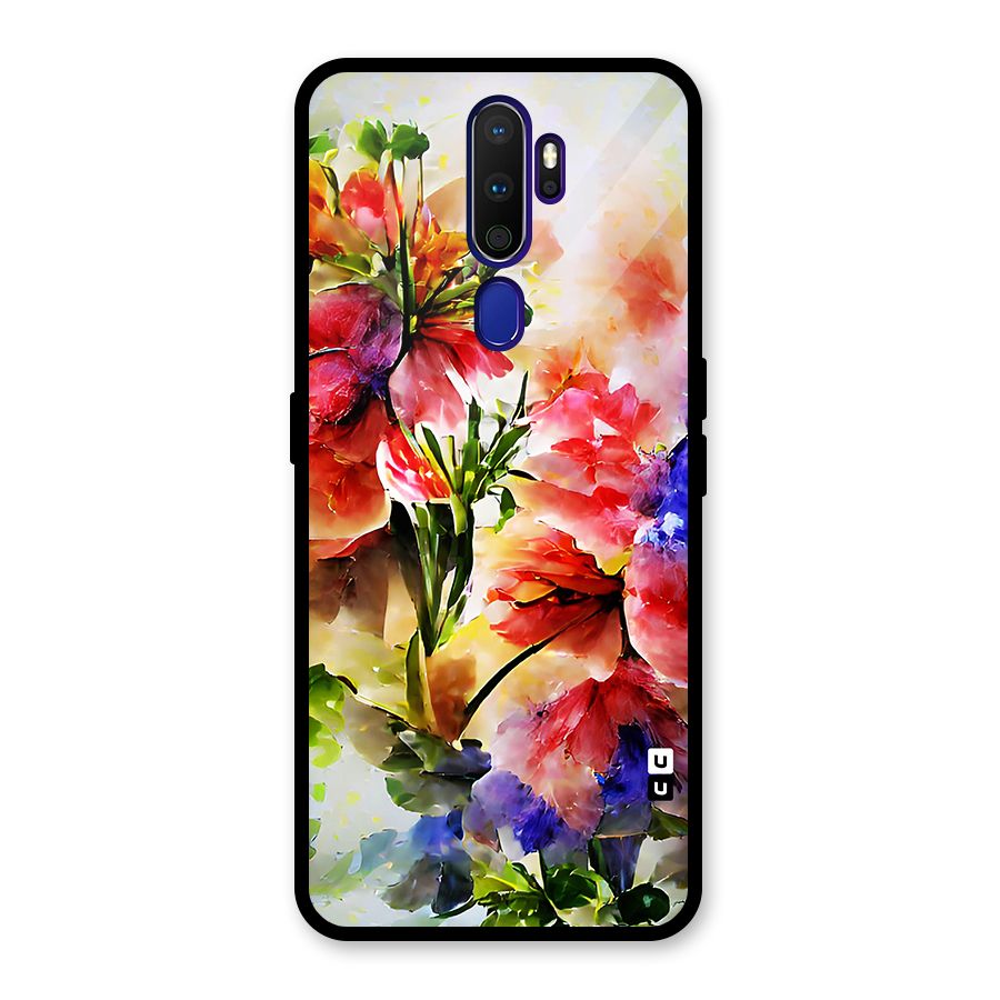 Colorful Flowers Fine Art Glass Back Case for Oppo A9 (2020)