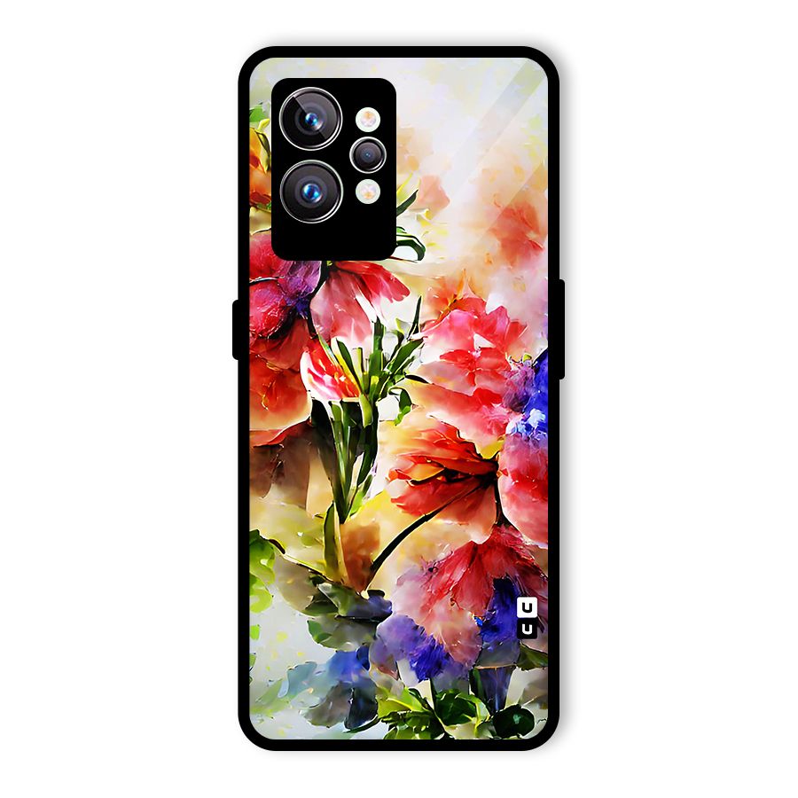 Colorful Flowers Fine Art Glass Back Case for Realme GT2 Pro