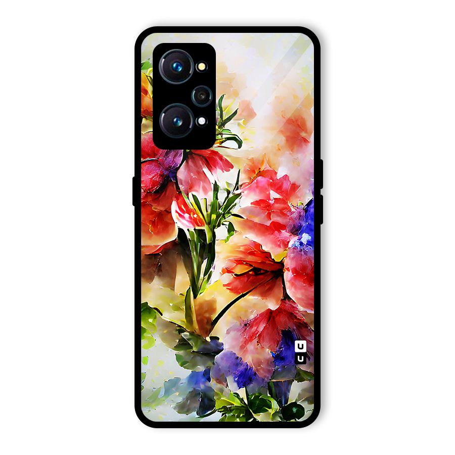 Colorful Flowers Fine Art Glass Back Case for Realme GT 2