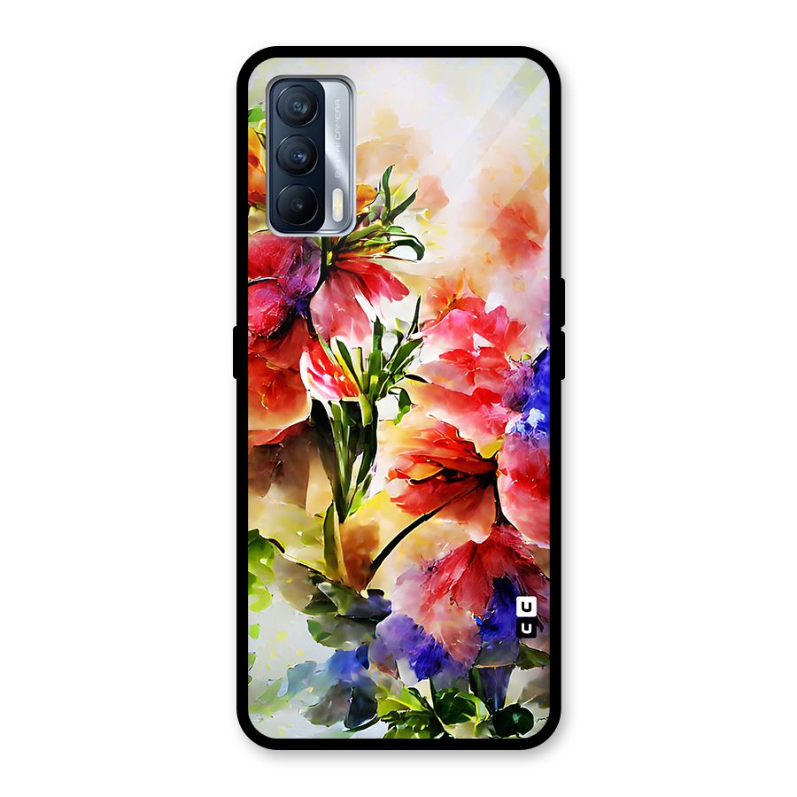 Colorful Flowers Fine Art Glass Back Case for Realme X7