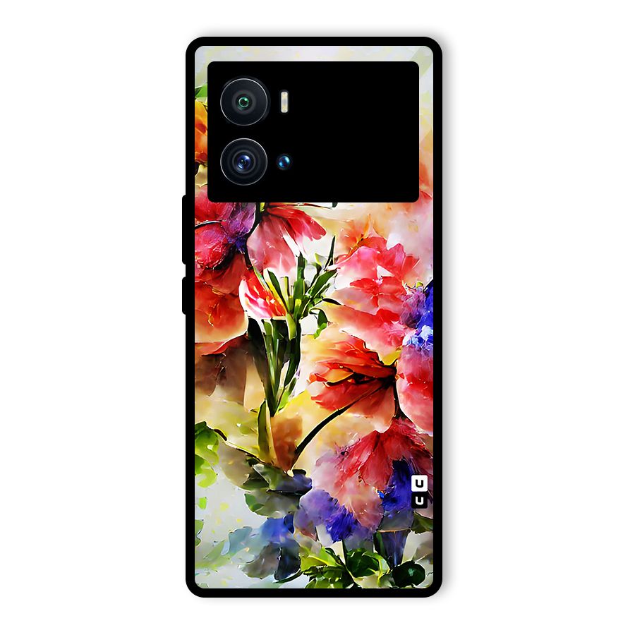 Colorful Flowers Fine Art Glass Back Case for Vivo iQOO 9 Pro