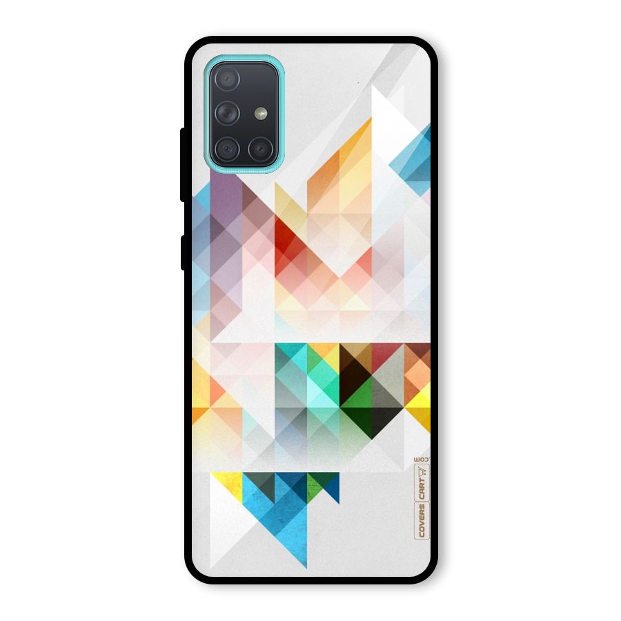 Colorful Geometric Art Glass Back Case for Galaxy A71