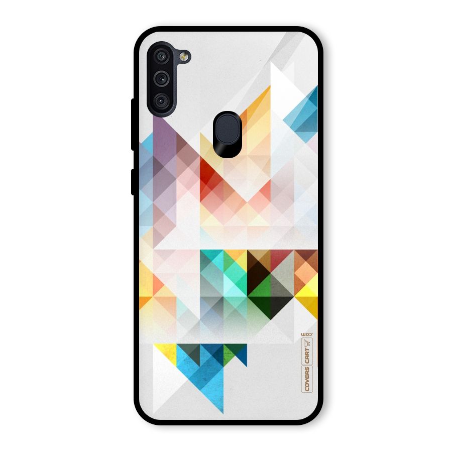 Colorful Geometric Art Glass Back Case for Galaxy M11