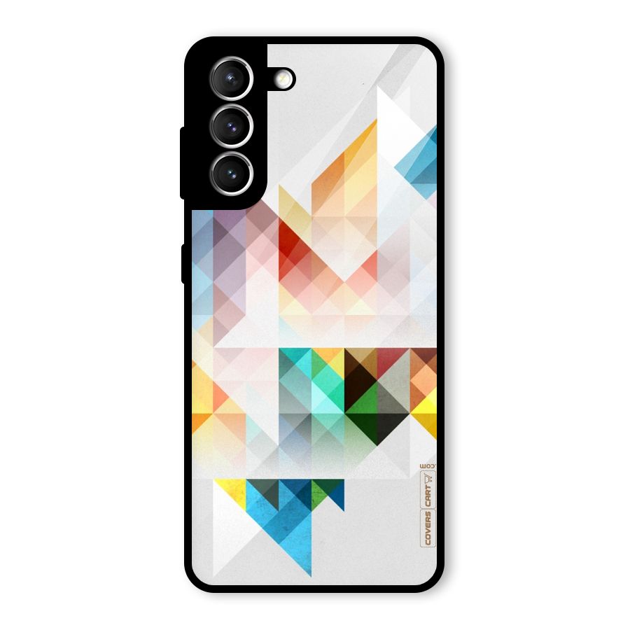 Colorful Geometric Art Glass Back Case for Galaxy S21 5G