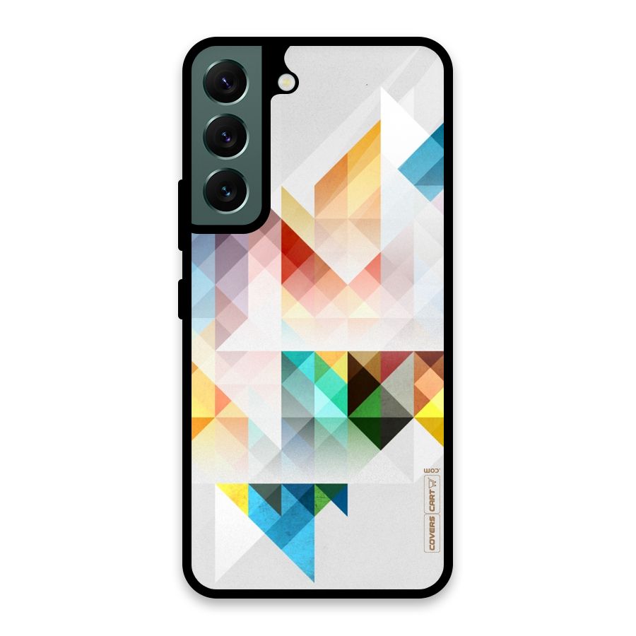 Colorful Geometric Art Glass Back Case for Galaxy S22 5G
