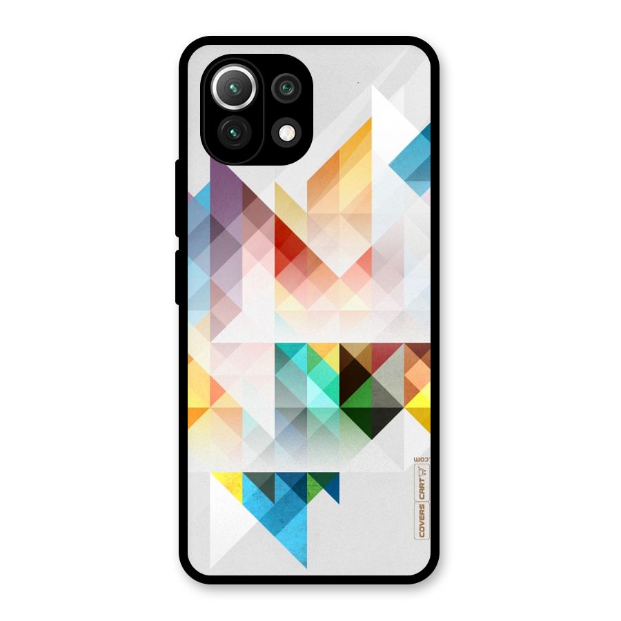 Colorful Geometric Art Glass Back Case for Mi 11 Lite