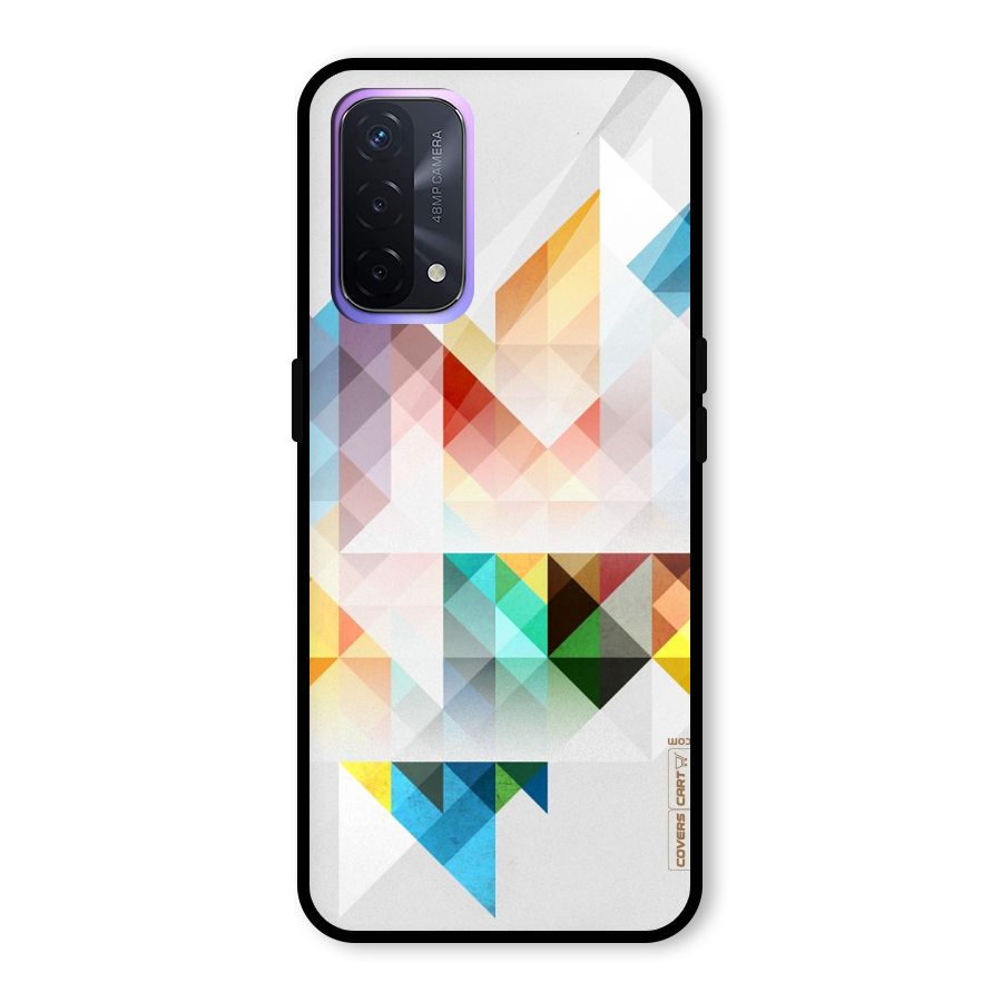 Colorful Geometric Art Glass Back Case for Oppo A74 5G