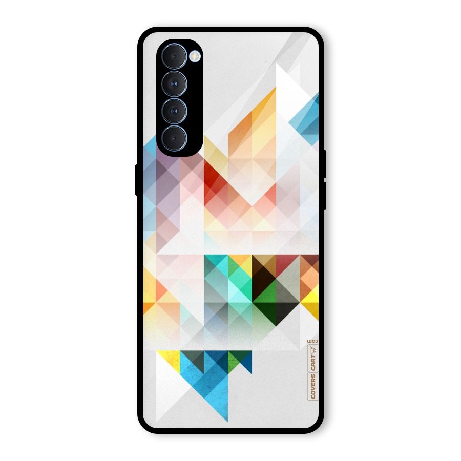 Colorful Geometric Art Glass Back Case for Oppo Reno4 Pro