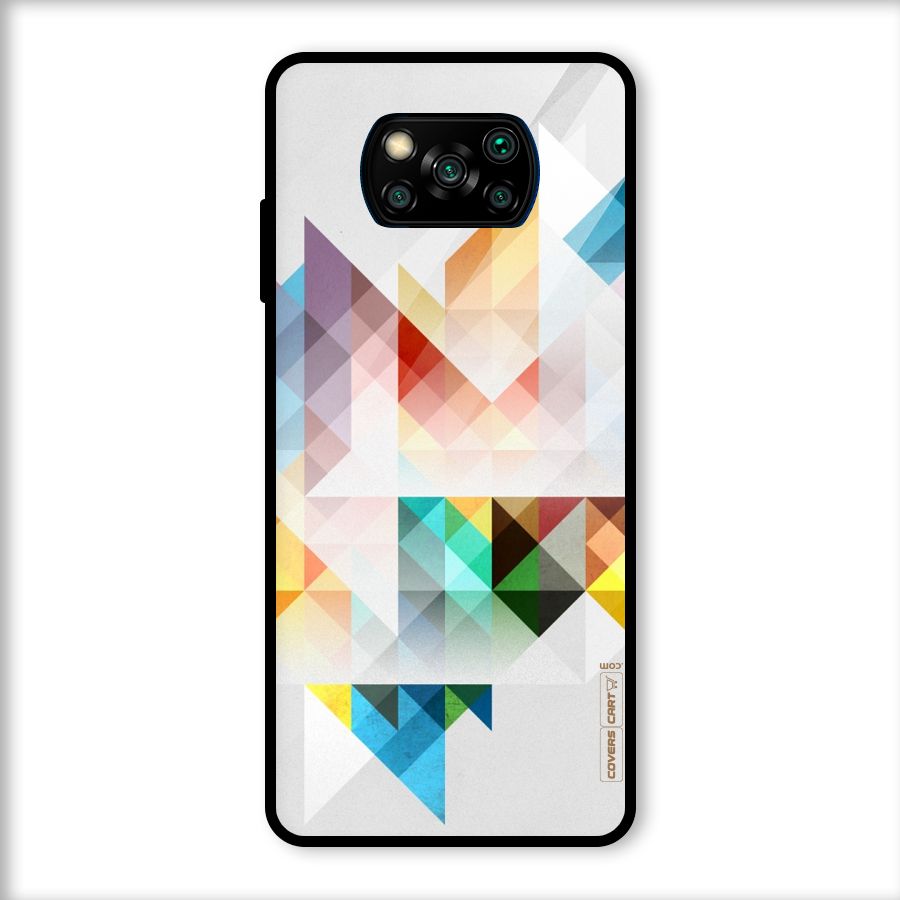 Colorful Geometric Art Glass Back Case for Poco X3