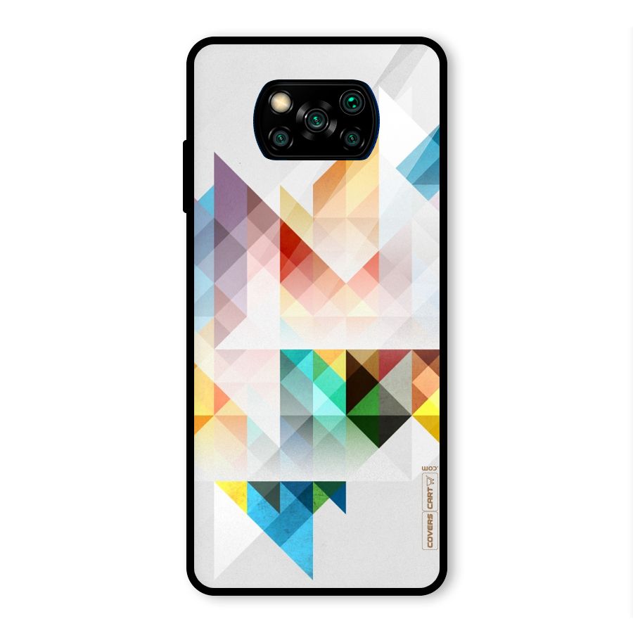 Colorful Geometric Art Glass Back Case for Poco X3 Pro