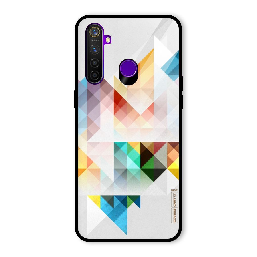 Colorful Geometric Art Glass Back Case for Realme 5 Pro