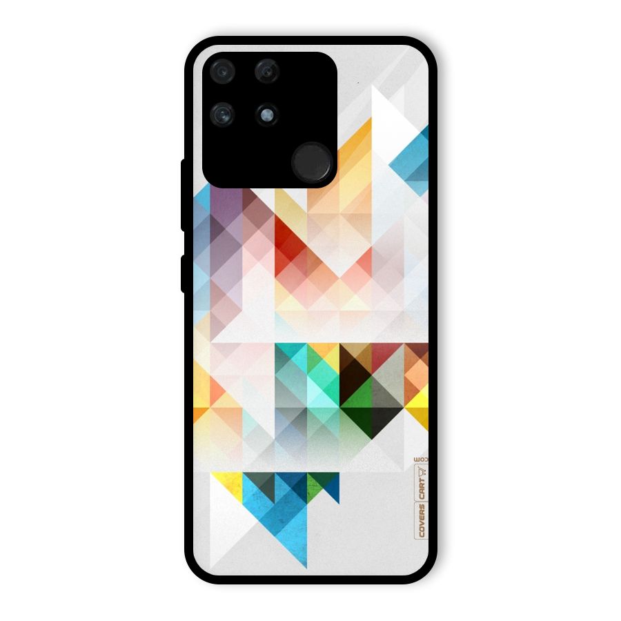 Colorful Geometric Art Glass Back Case for Realme Narzo 50A