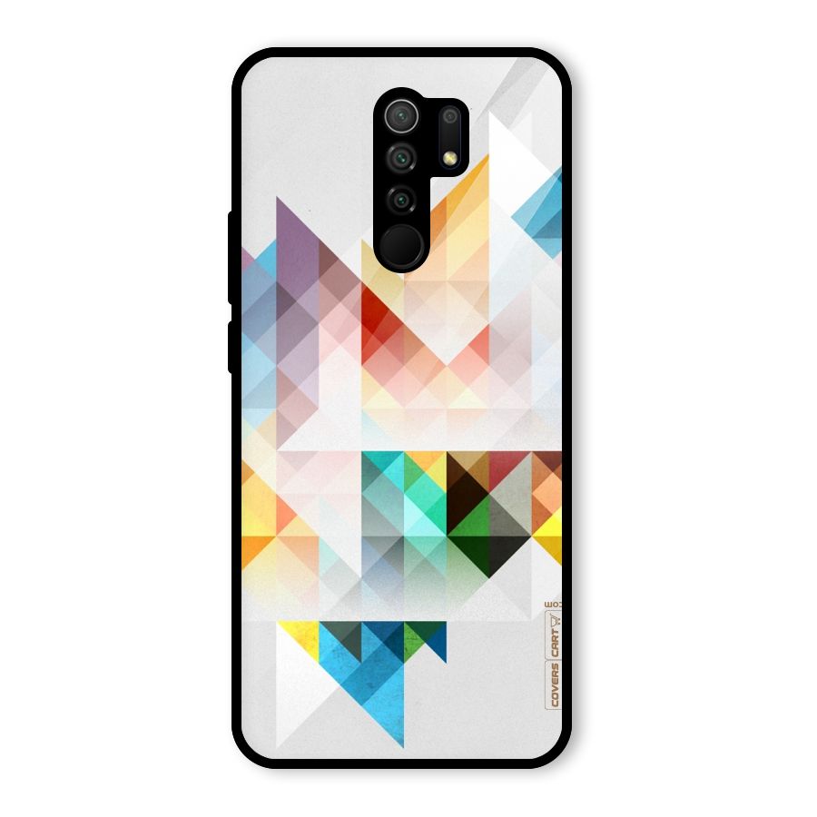 Colorful Geometric Art Glass Back Case for Redmi 9 Prime