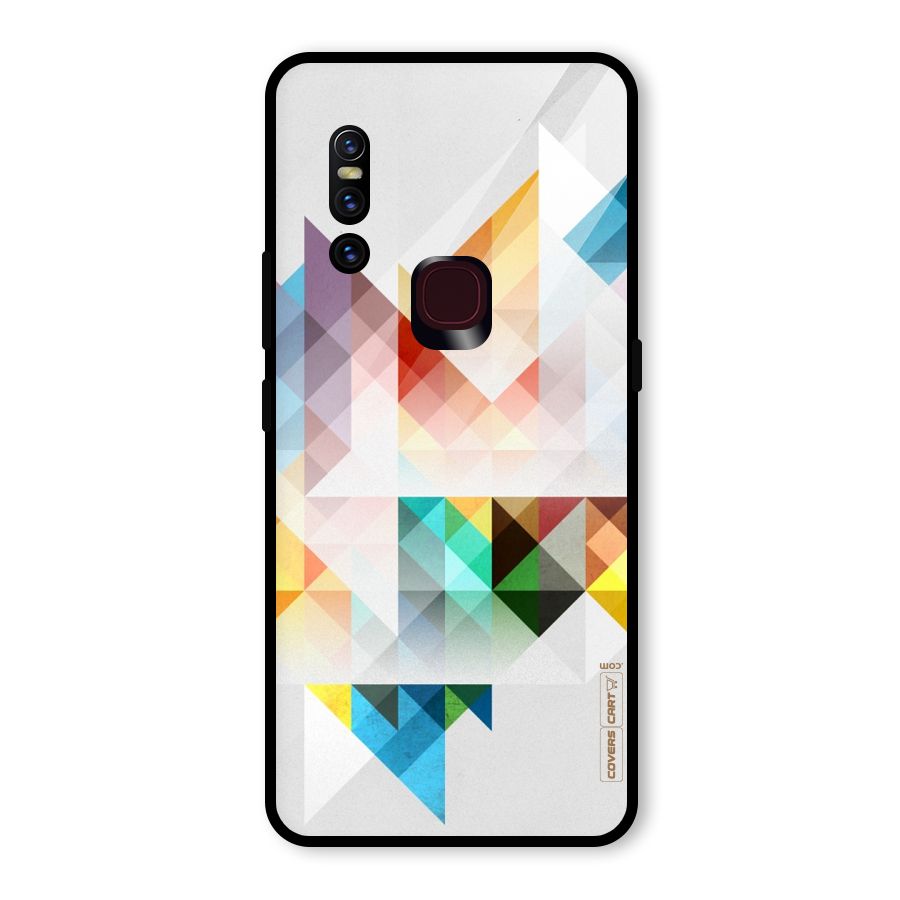Colorful Geometric Art Glass Back Case for Vivo V15