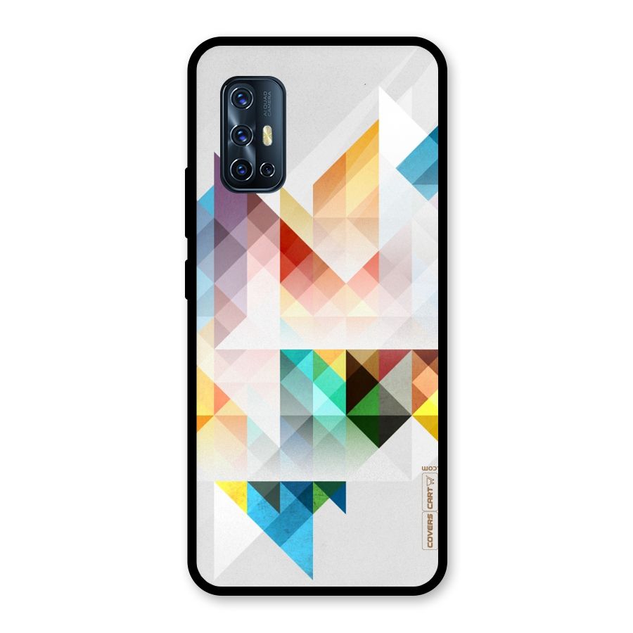Colorful Geometric Art Glass Back Case for Vivo V17