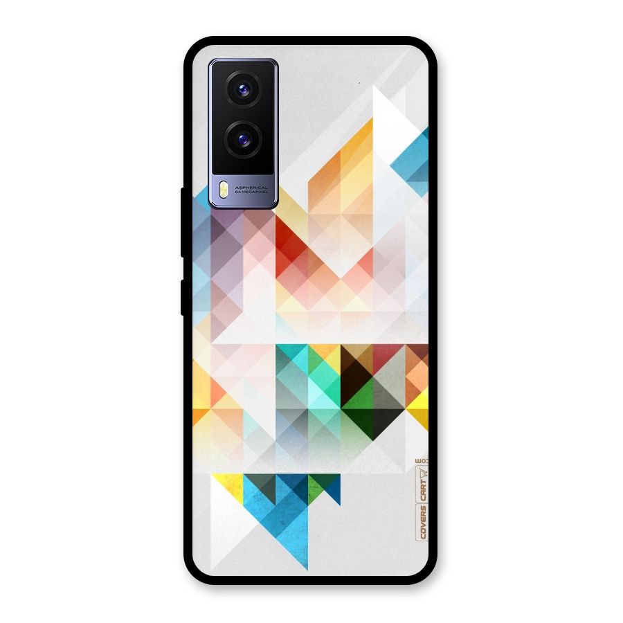 Colorful Geometric Art Glass Back Case for Vivo V21e 5G
