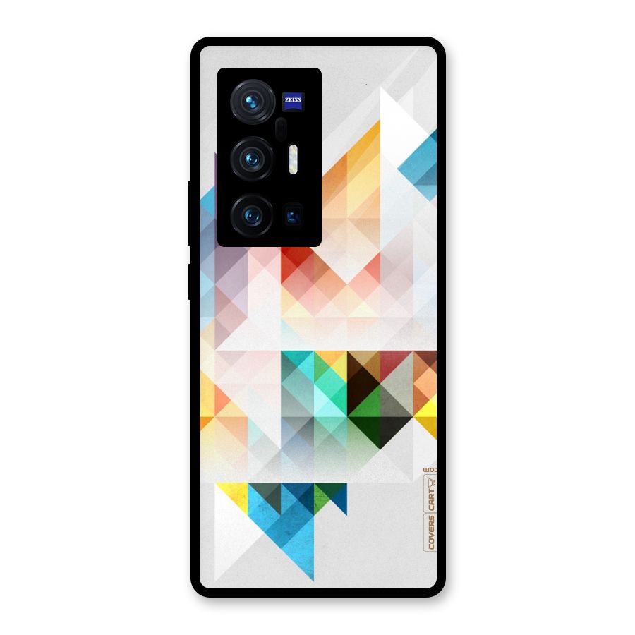 Colorful Geometric Art Glass Back Case for Vivo X70 Pro Plus