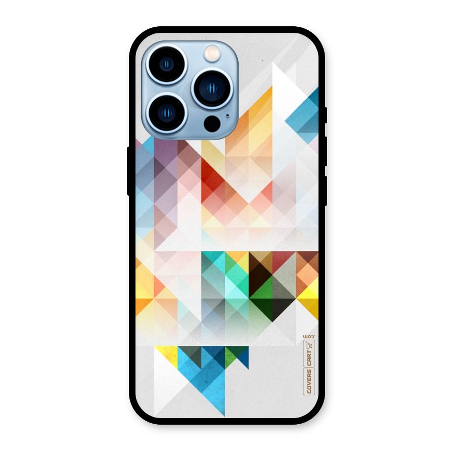 Colorful Geometric Art Glass Back Case for iPhone 13 Pro