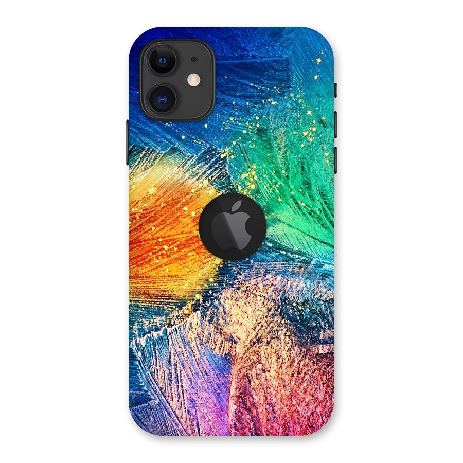 Colorful Leafs Vibrant Back Case for iPhone 11 Logo Cut
