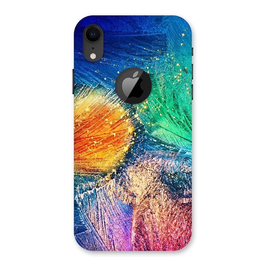 Colorful Leafs Vibrant Back Case for iPhone XR Logo Cut