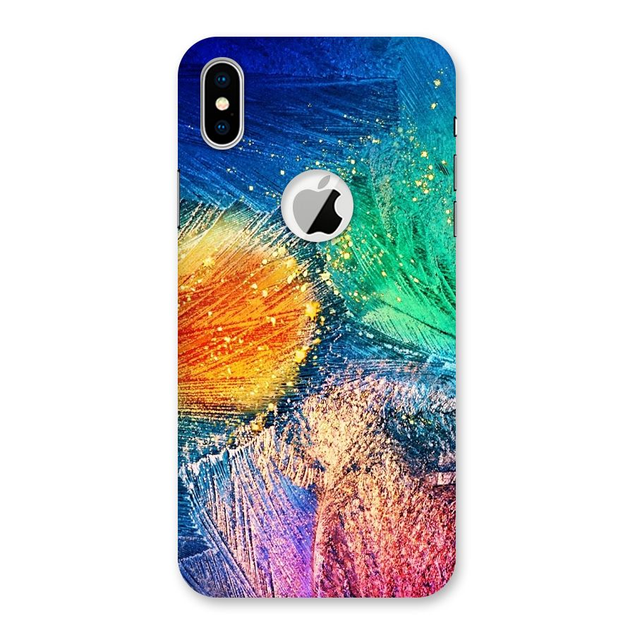 Colorful Leafs Vibrant Back Case for iPhone X Logo Cut