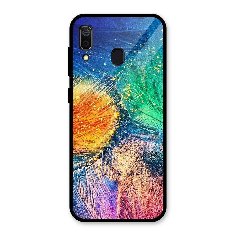 Colorful Leafs Vibrant Glass Back Case for Galaxy A30