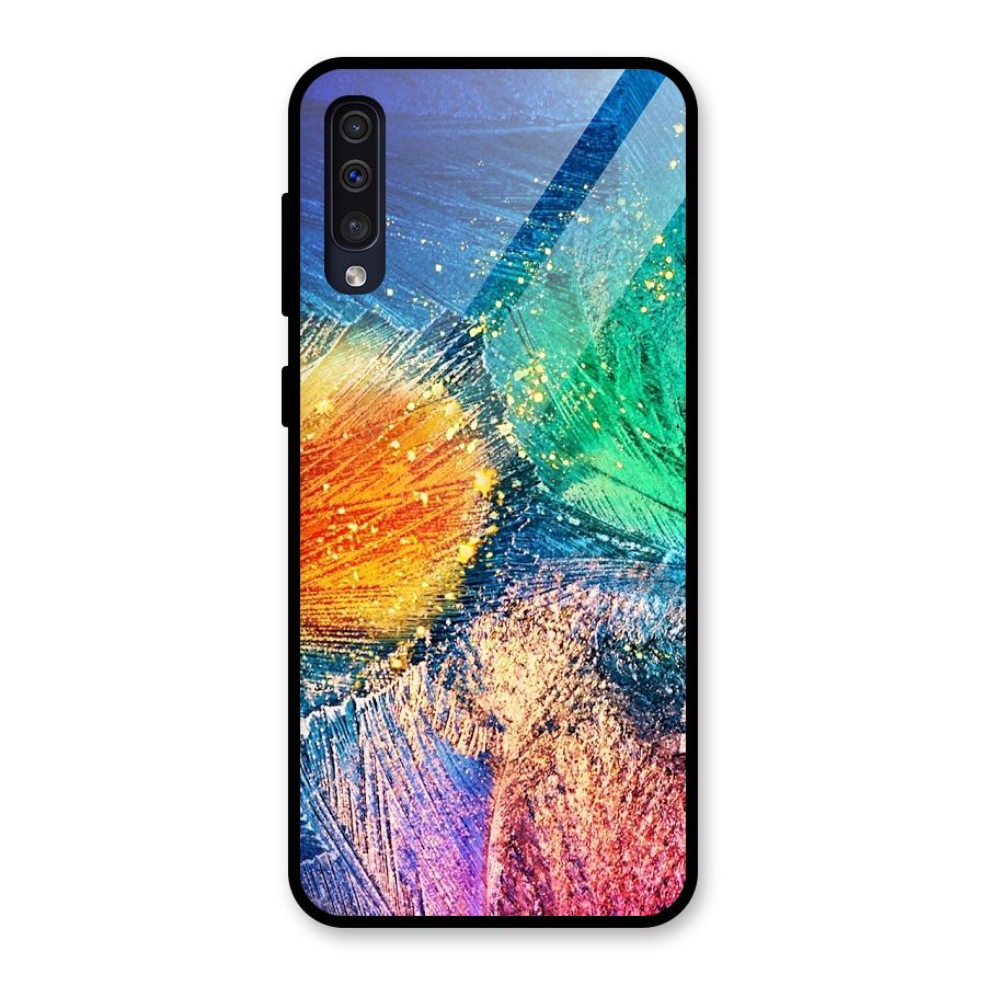 Colorful Leafs Vibrant Glass Back Case for Galaxy A50s