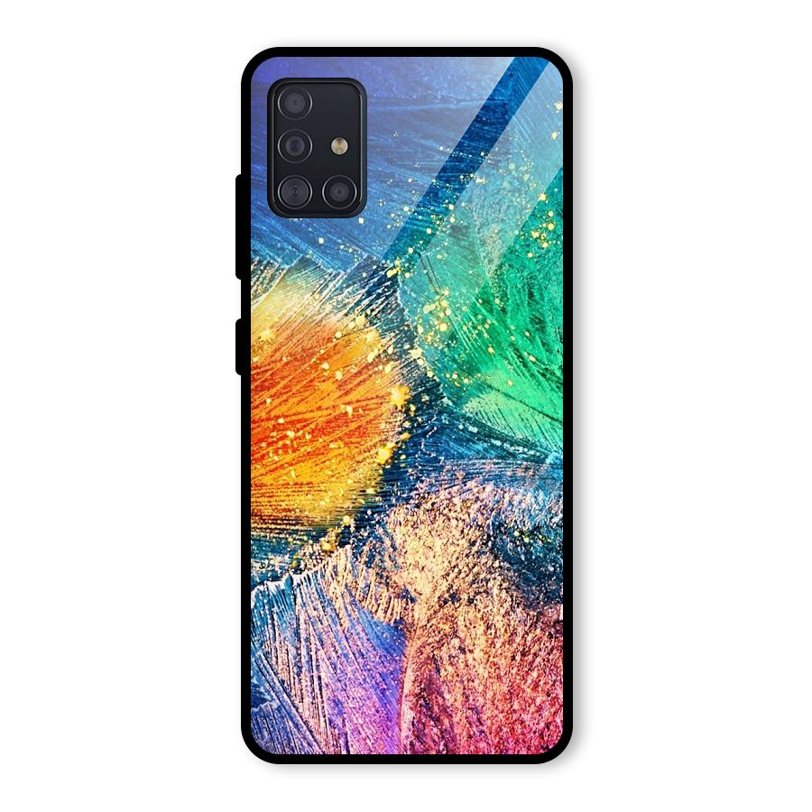 Colorful Leafs Vibrant Glass Back Case for Galaxy A51