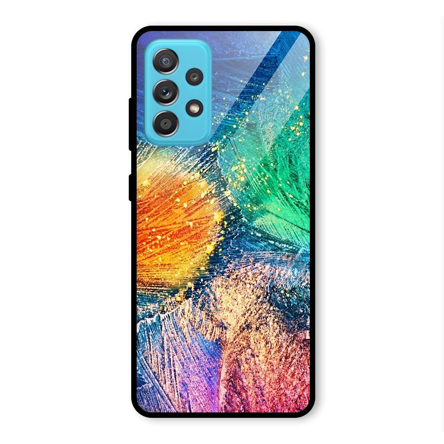 Colorful Leafs Vibrant Glass Back Case for Galaxy A52